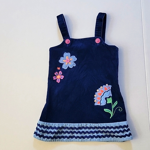 Hartstrings 4T Toddler Girls Corduroy Dress Jumper Embroidery Applique - Picture 1 of 9